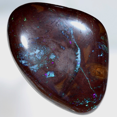 SOLID BOULDER OPAL HUGE 65ct Sparkling green and blue amongst patterned boulder opal SEE VIDEO